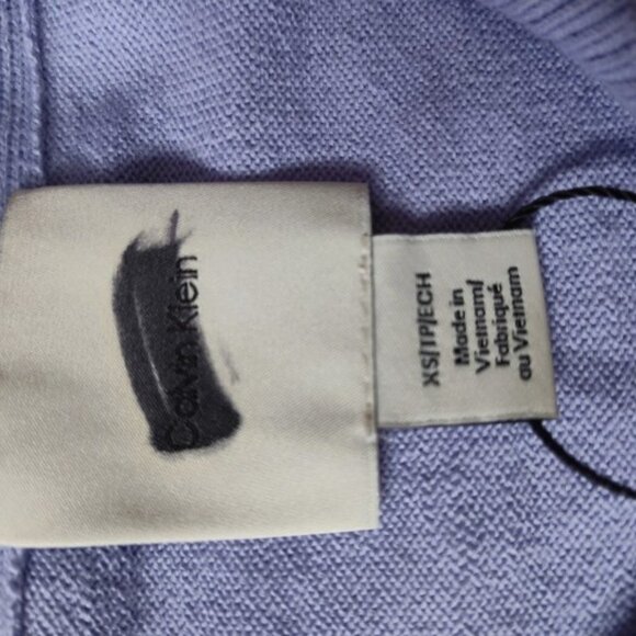 Calvin Klein V-Neck Sweater Top Light Purple Size XS Extra Small - Picture 3 of 13